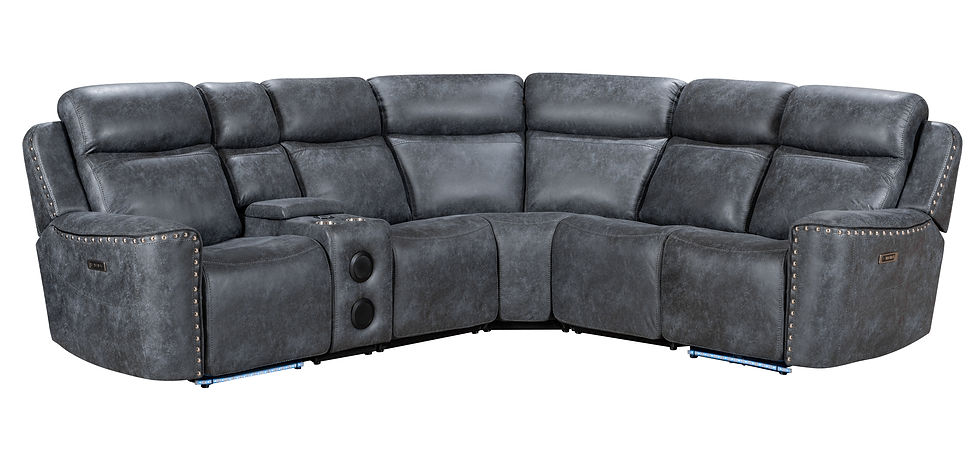Romi Power Reclining Sectional (Grey)