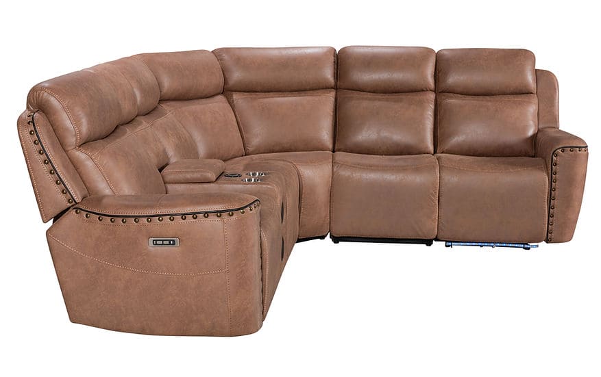 Romi Power Reclining Sectional (Mocha Brown)