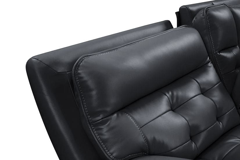 Starlight Black (Power Reclining/Adj Head) Sectional (Black)
