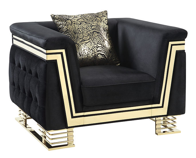 Ashton Living room set (Black & Gold)