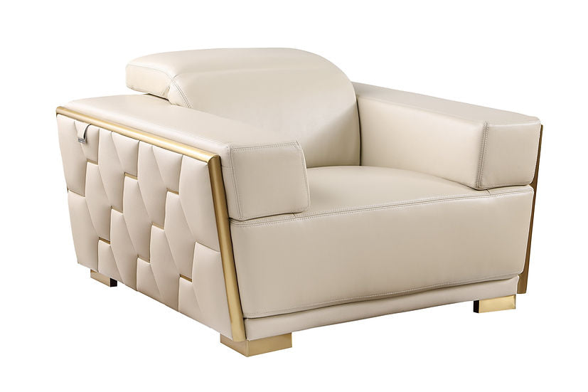 Hexor Living room set (Beige & Gold)