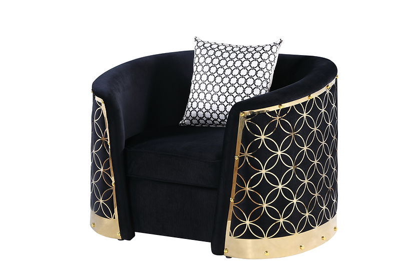 Athena Living room set (Black & Gold)
