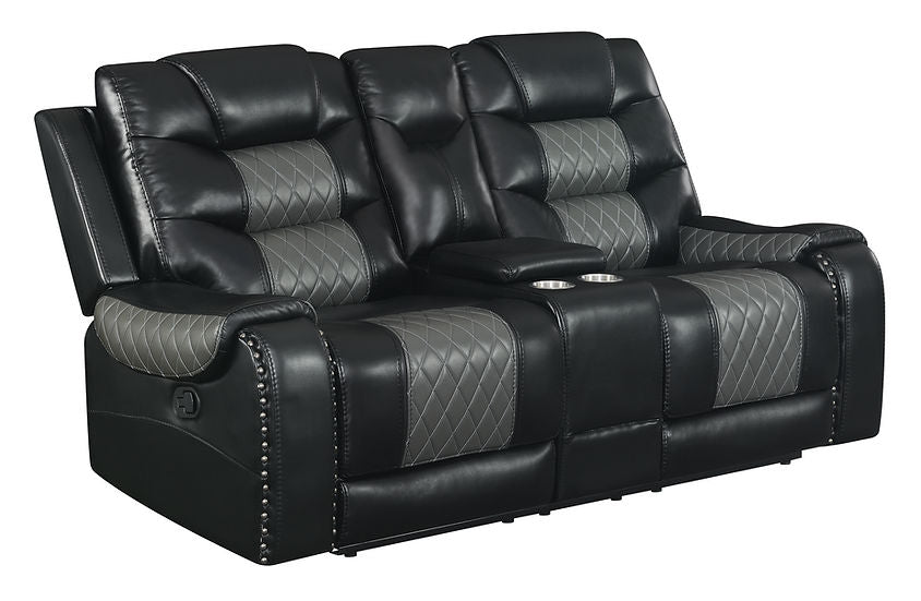 Phoenix II Reclining 3 PCS Living Room Set Black