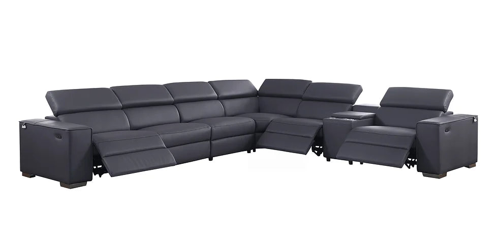 Picasso Power Reclining Sectional 7pcs Grey