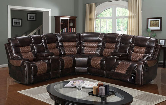 Phoenix Reclining Sectional Brown