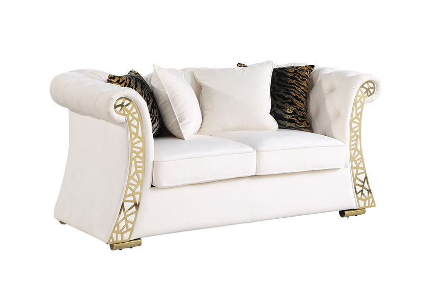 Curamo Living room set (Cream & Gold)