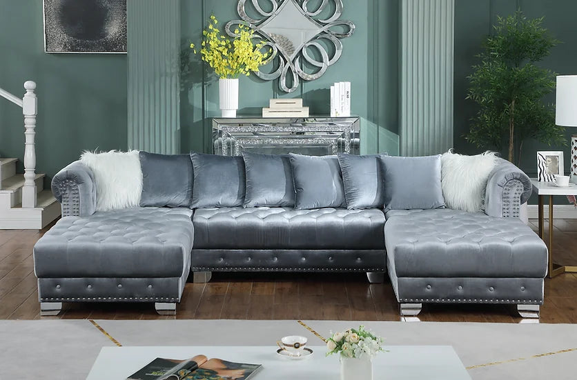 Jordan Grey Sectional Double Chaise