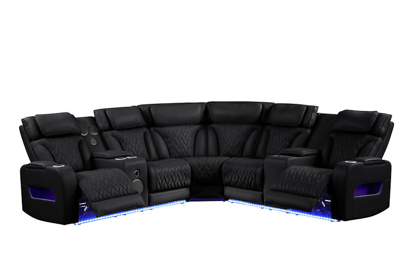 Skyline Power Reclining Sectional (Black)