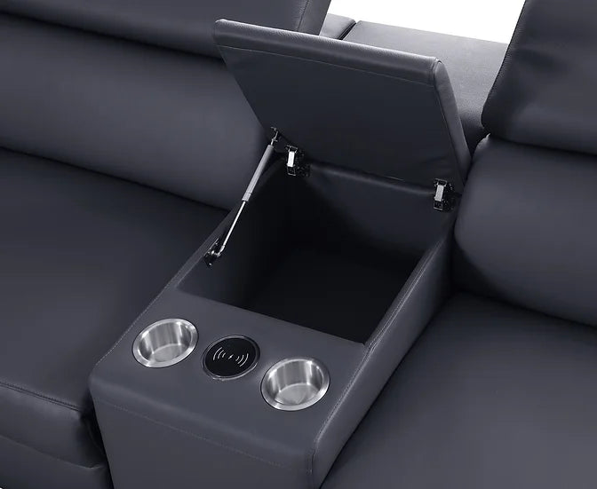 Picasso Power Reclining Sectional 6pcs Grey