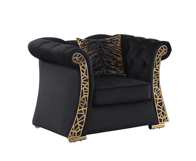 Curamo Living room set (Black & Gold)