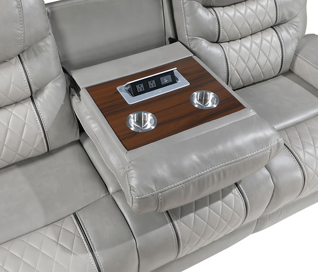 Phoenix II Reclining 3 PCS Living Room Set Grey