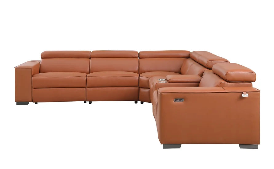 Picasso Power Reclining Sectional 6pcs Caramel