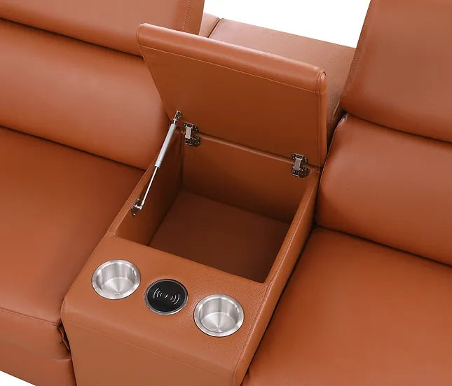 Picasso Power Reclining Sectional 6pcs Caramel