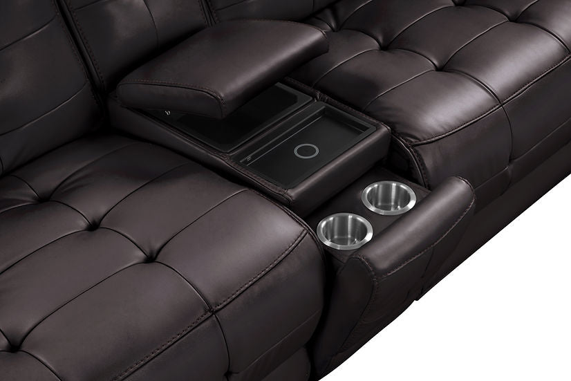 Starlight Brown (Power Reclining/Adj Head) Sectional (Brown)