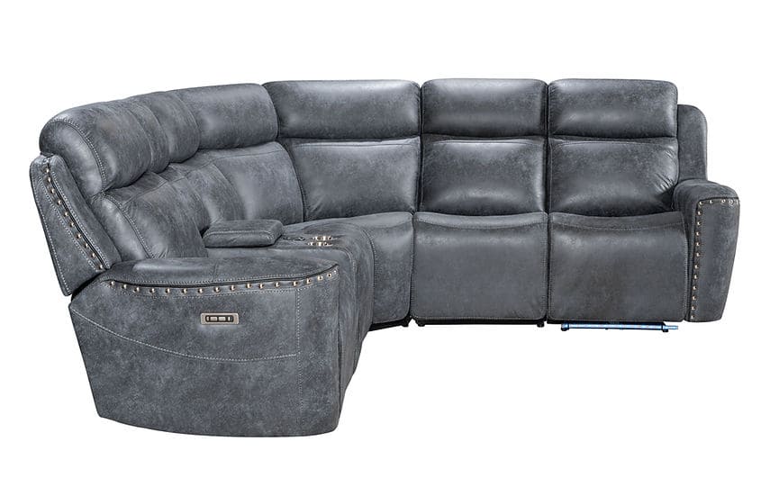 Romi Power Reclining Sectional (Grey)