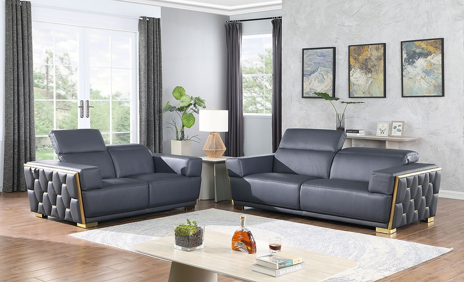 Hexor Living room set (Navy & Gold)