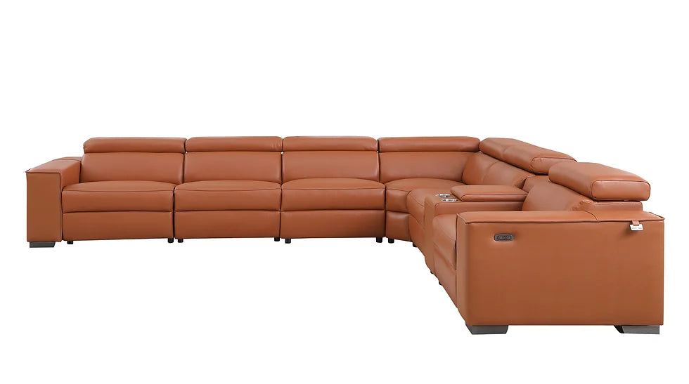 Picasso Power Reclining Sectional 7pcs Caramel