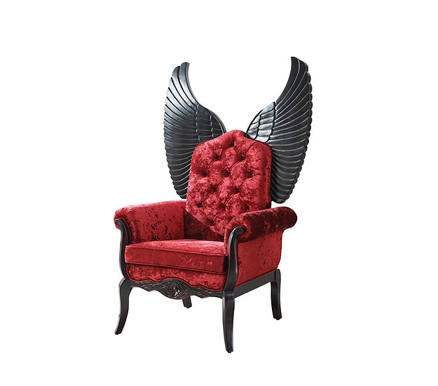 WINGS CHAIR 64" TALL RED ^ BLACK