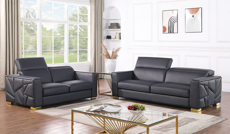 Astra Living room set (Navy & Gold)