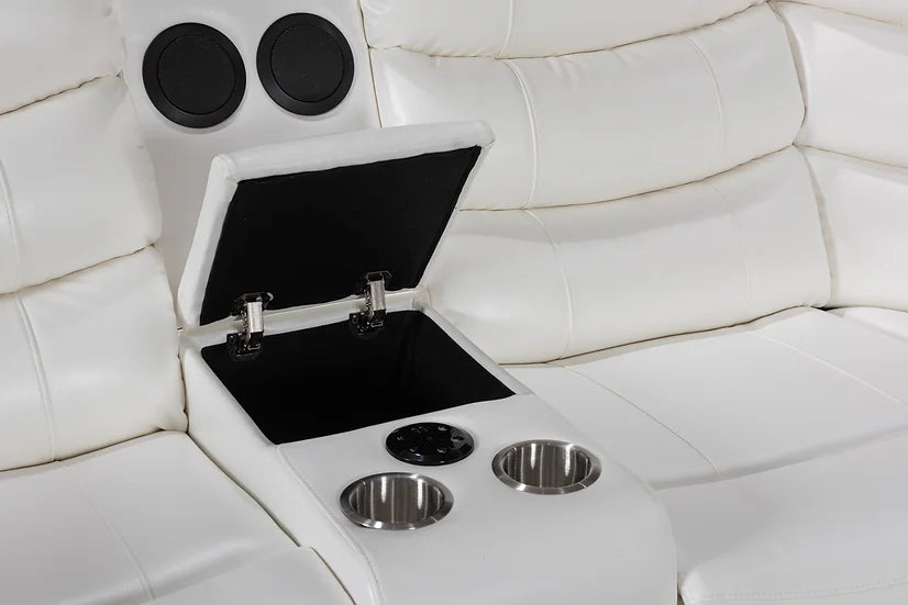 Turbo Power Reclining Sectional White