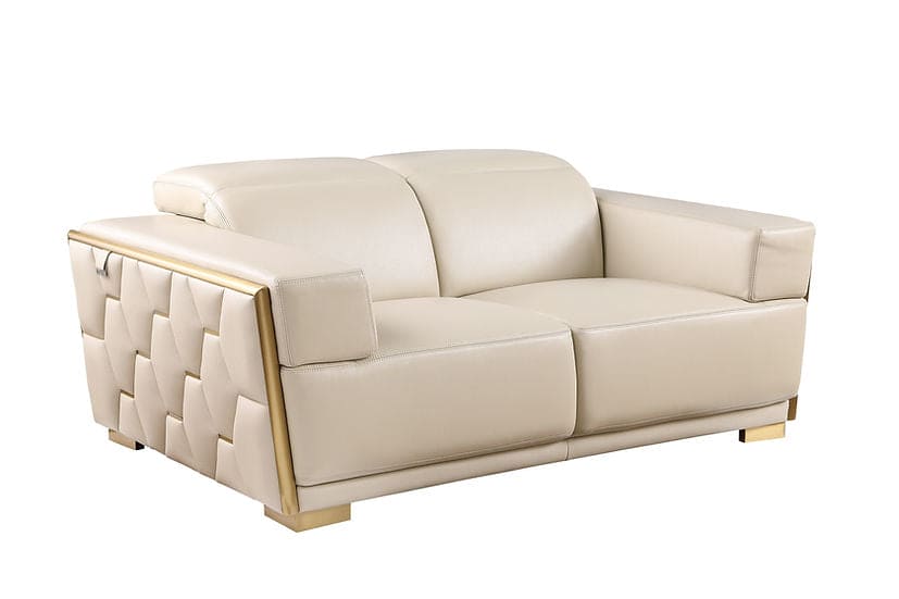 Hexor Living room set (Beige & Gold)