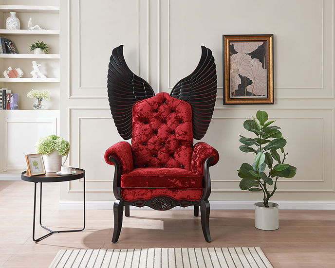 WINGS CHAIR 64" TALL RED ^ BLACK