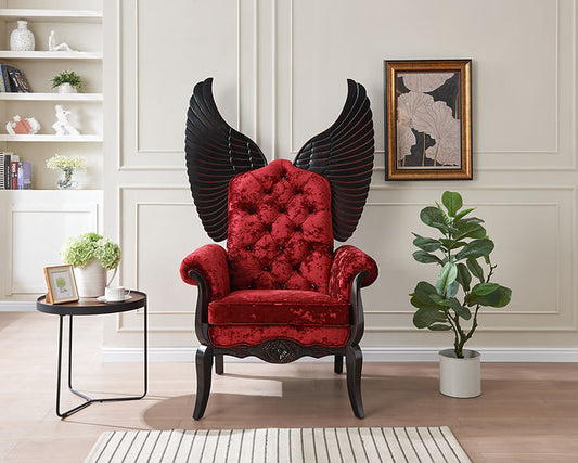 WINGS CHAIR 64" TALL RED ^ BLACK