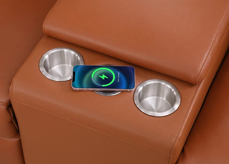 Picasso Power Reclining Sectional 6pcs Caramel