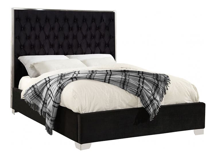 Rose Platform Bed Black/ Chrome