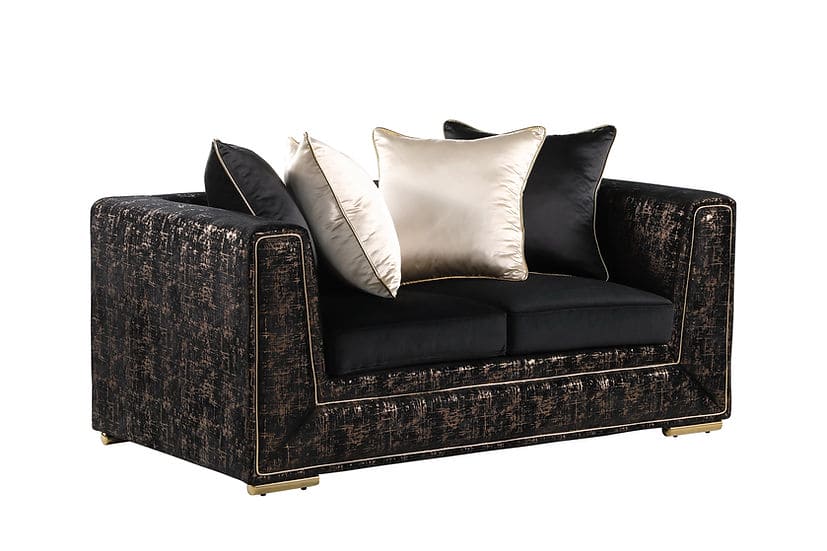 Konya Living room set (Black & Gold)