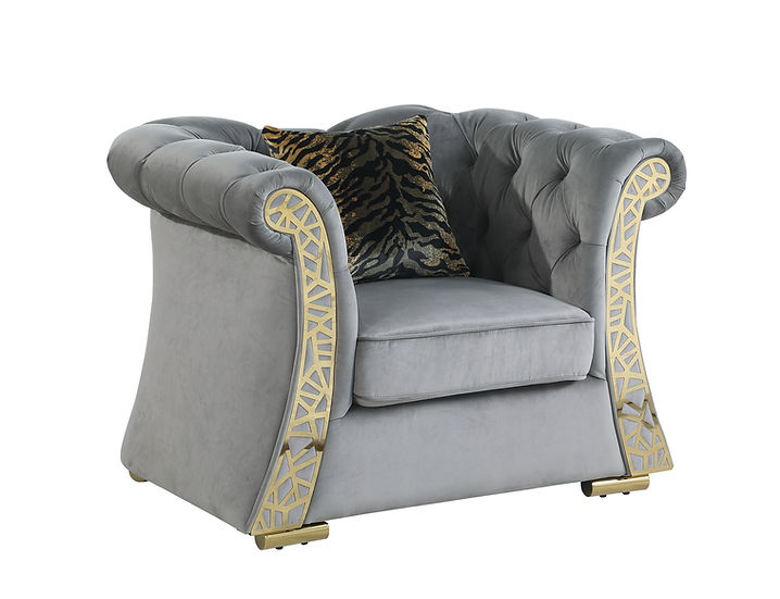 Curamo Living room set (Grey & Gold)