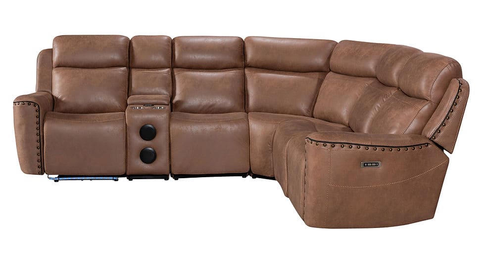 Romi Power Reclining Sectional (Mocha Brown)