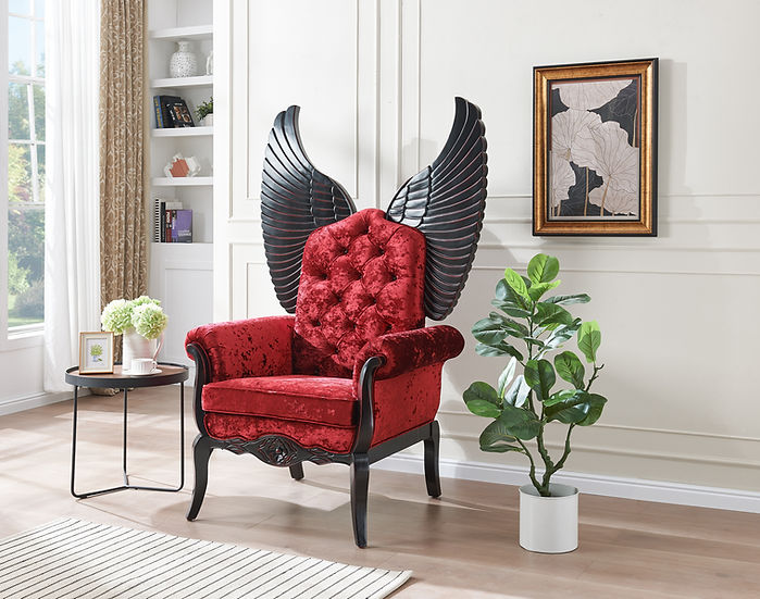 WINGS CHAIR 64" TALL RED ^ BLACK