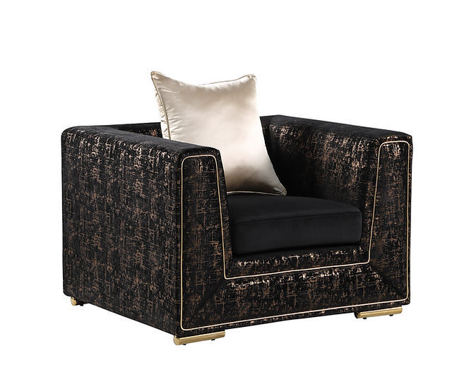 Konya Living room set (Black & Gold)