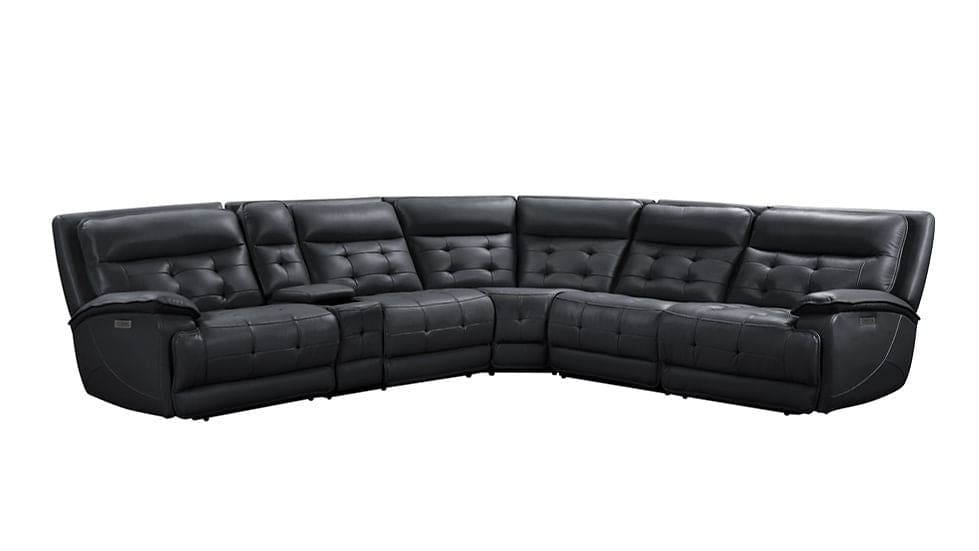 Starlight Black (Power Reclining/Adj Head) Sectional (Black)
