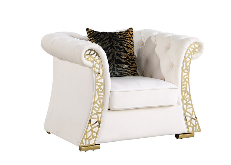 Curamo Living room set (Cream & Gold)