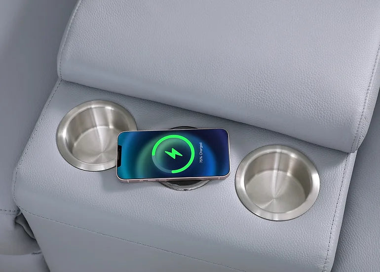 Picasso Power Reclining Sectional 7pcs Blue