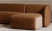 Faye Right Sectional Tan Faux Mohair