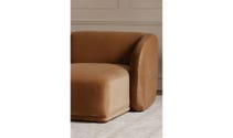 Faye Right Sectional Tan Faux Mohair