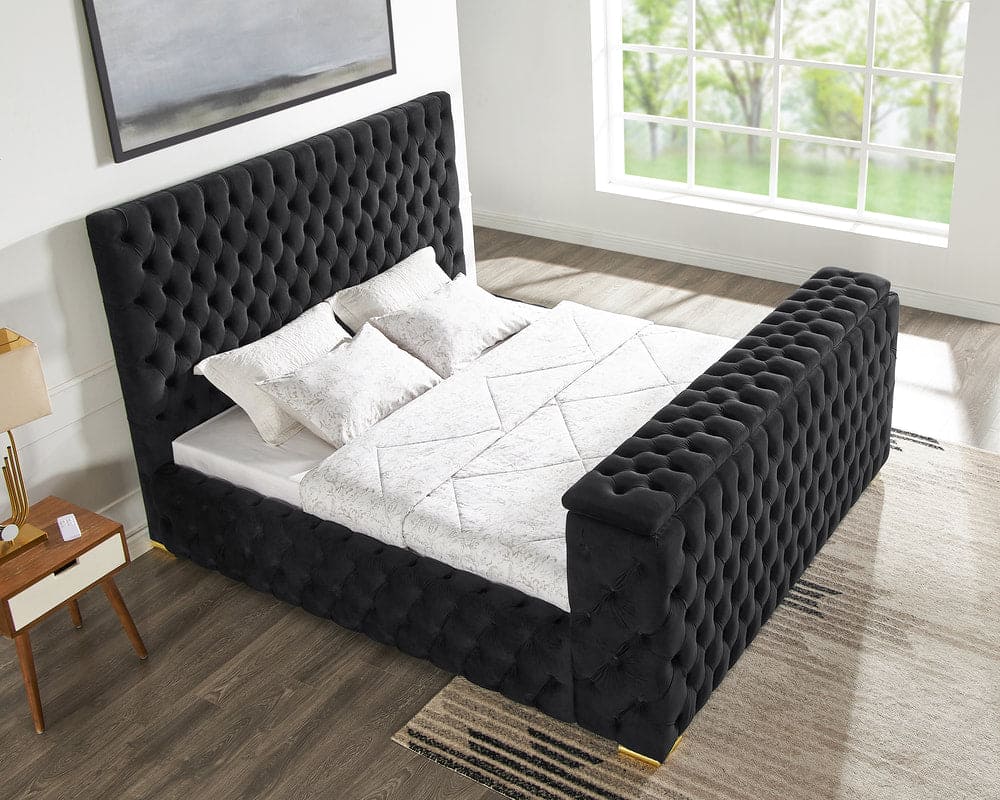 Future Black Platform Bed - Queen, King **NEW ARRIVAL** Fireplace