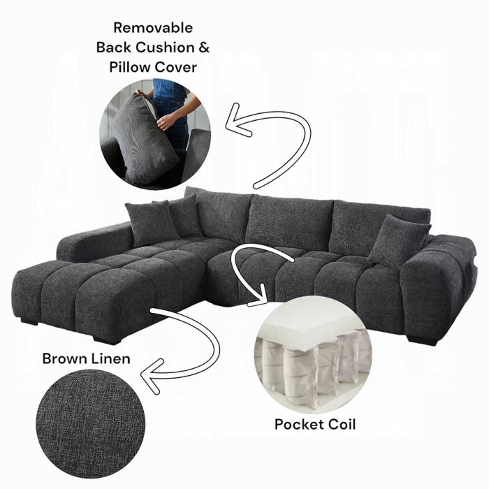 Chosen Sectional Sofa w/3 Pillows