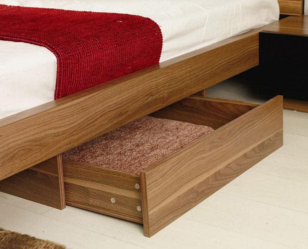 Rondo Mid-Century Platform Eastern King Bed w/ Nightstands Storage And Lights