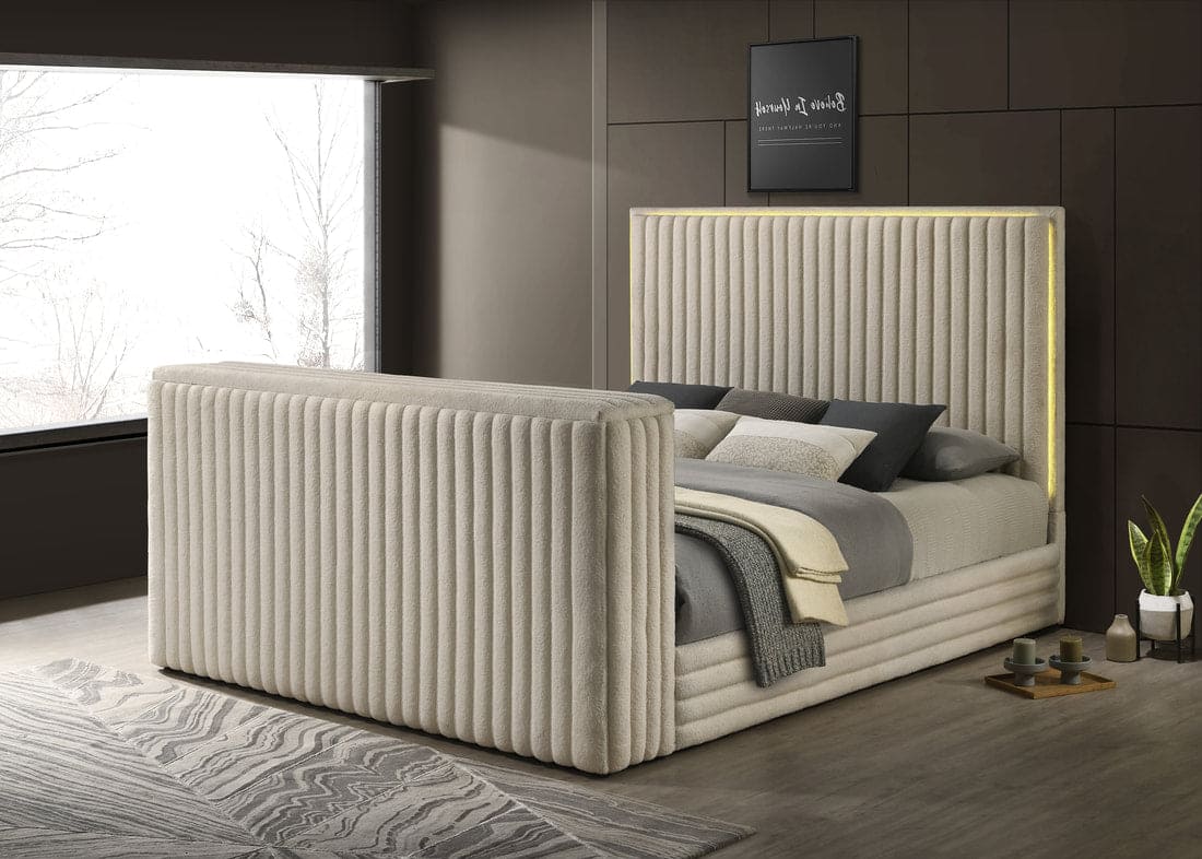 Villa White Platform Bed - Queen, King **NEW ARRIVAL**