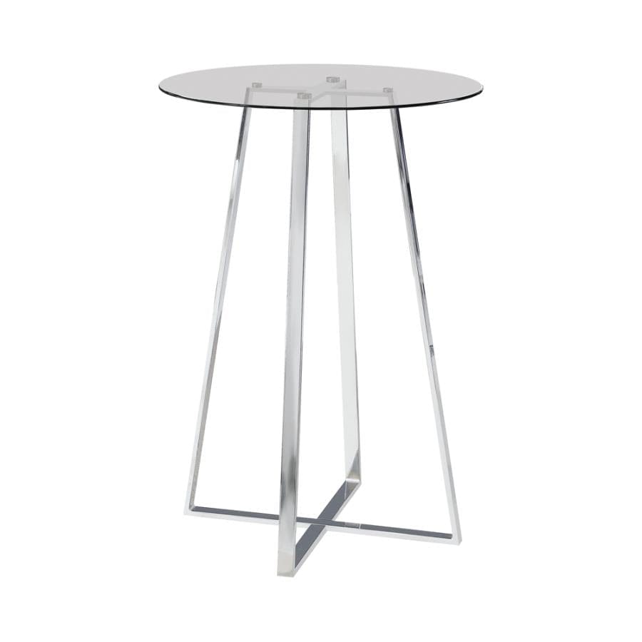 Zanella Glass Top Bar Table Chrome