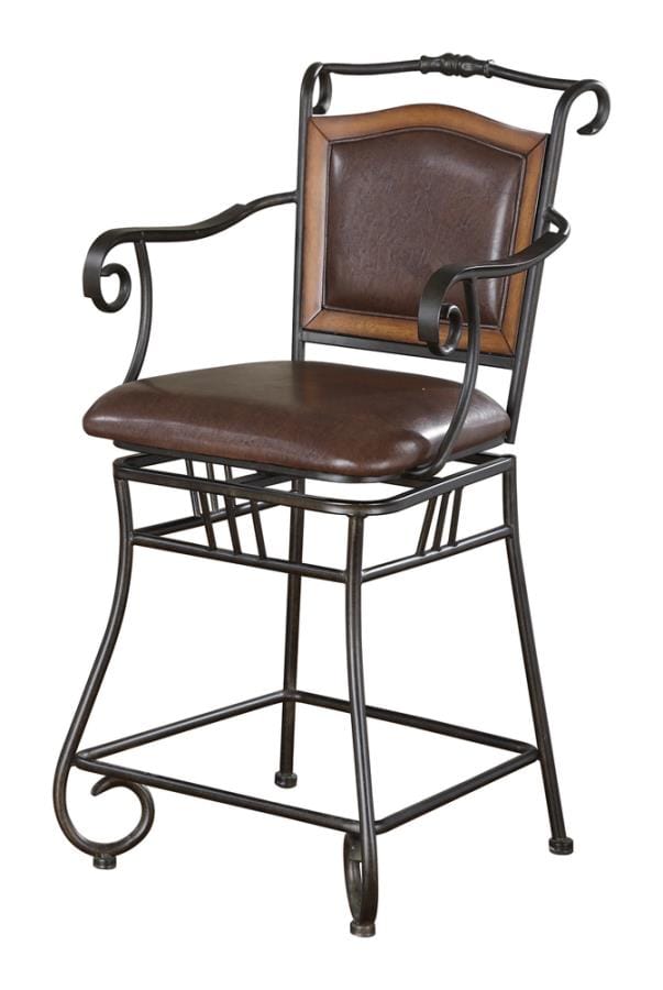 Sunland Upholstered Counter Height Stool Brown and Bronze