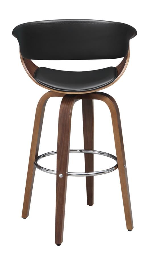 Zion Upholstered Swivel Bar Stool Walnut and Black