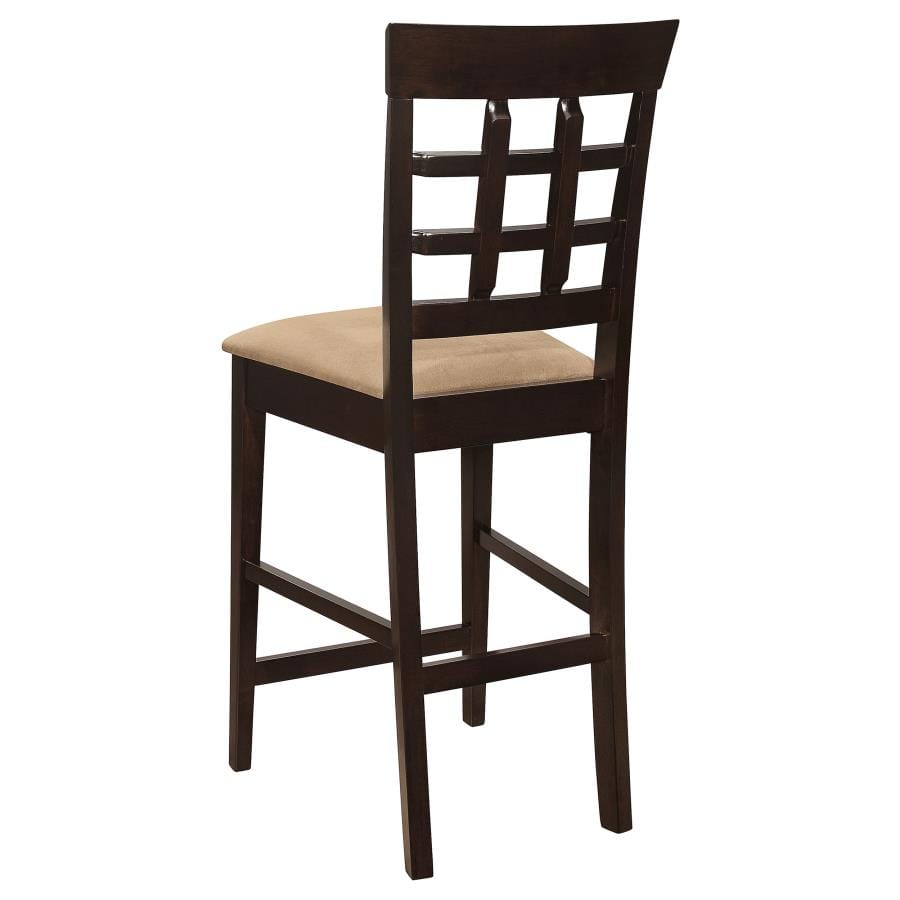 Clanton Upholstered Counter Height Stools Cappuccino and Beige (Set of 2)