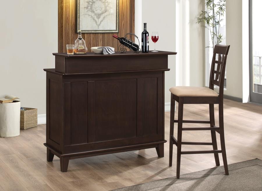 Caraway 2-door Bar Unit with Adjustable Shelves Cappuccino