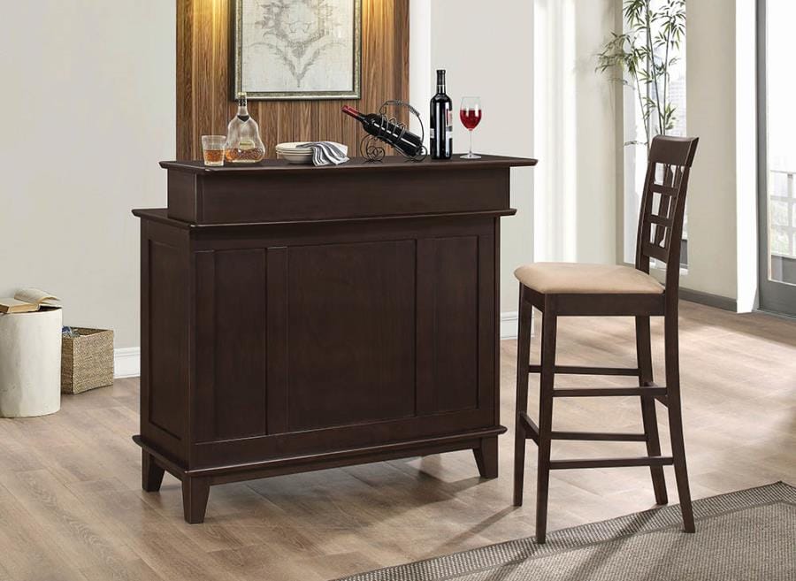 Caraway 2-door Bar Unit with Adjustable Shelves Cappuccino