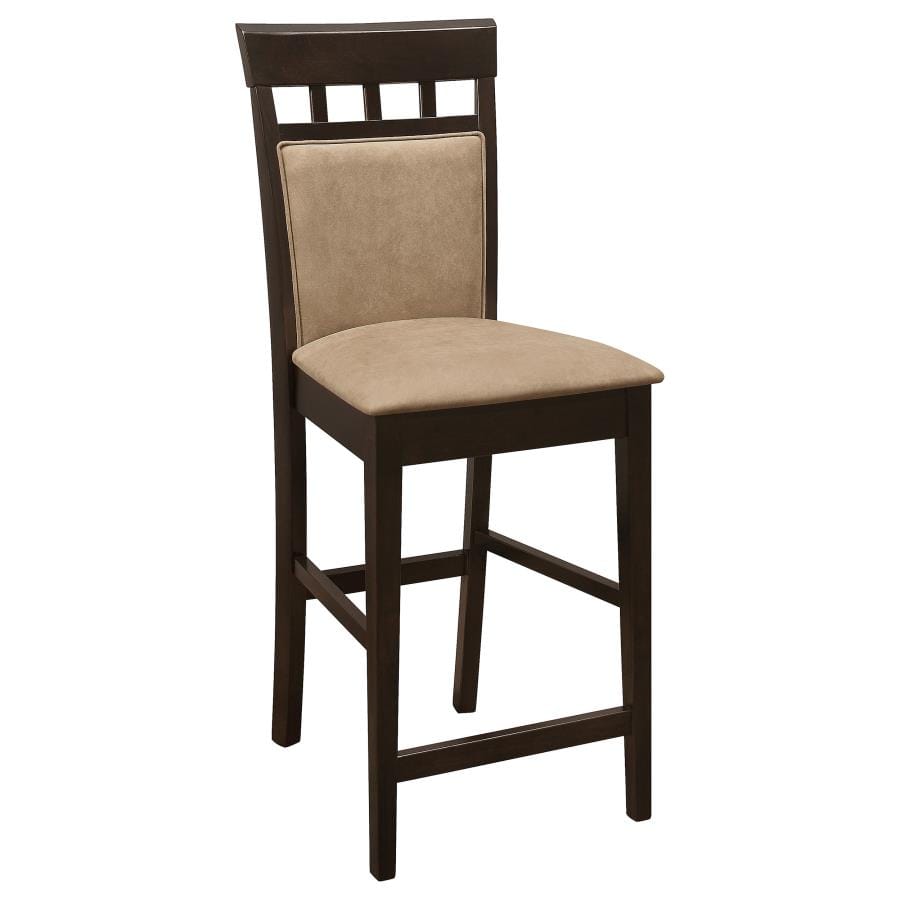 Clanton Upholstered Counter Height Stools Cappuccino and Beige (Set of 2)